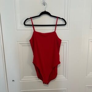 Red Spaghetti Strap Bodysuit